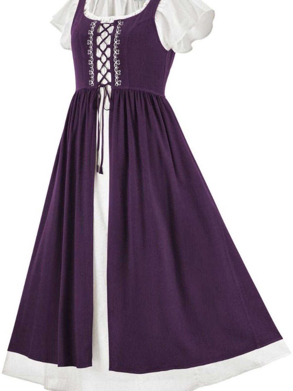 HolyClothing Women XL 1X Liesl Overdress Purple Fantasy Ren Faire Medieval Tie